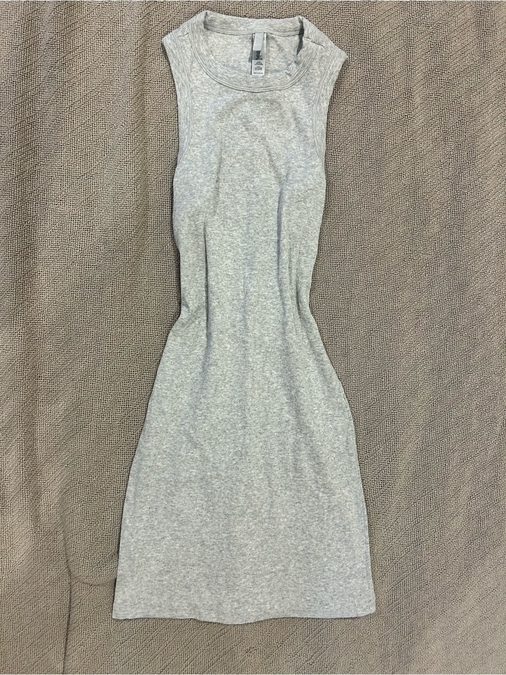 SKIMS Light Gray Ribbed Mini Dress